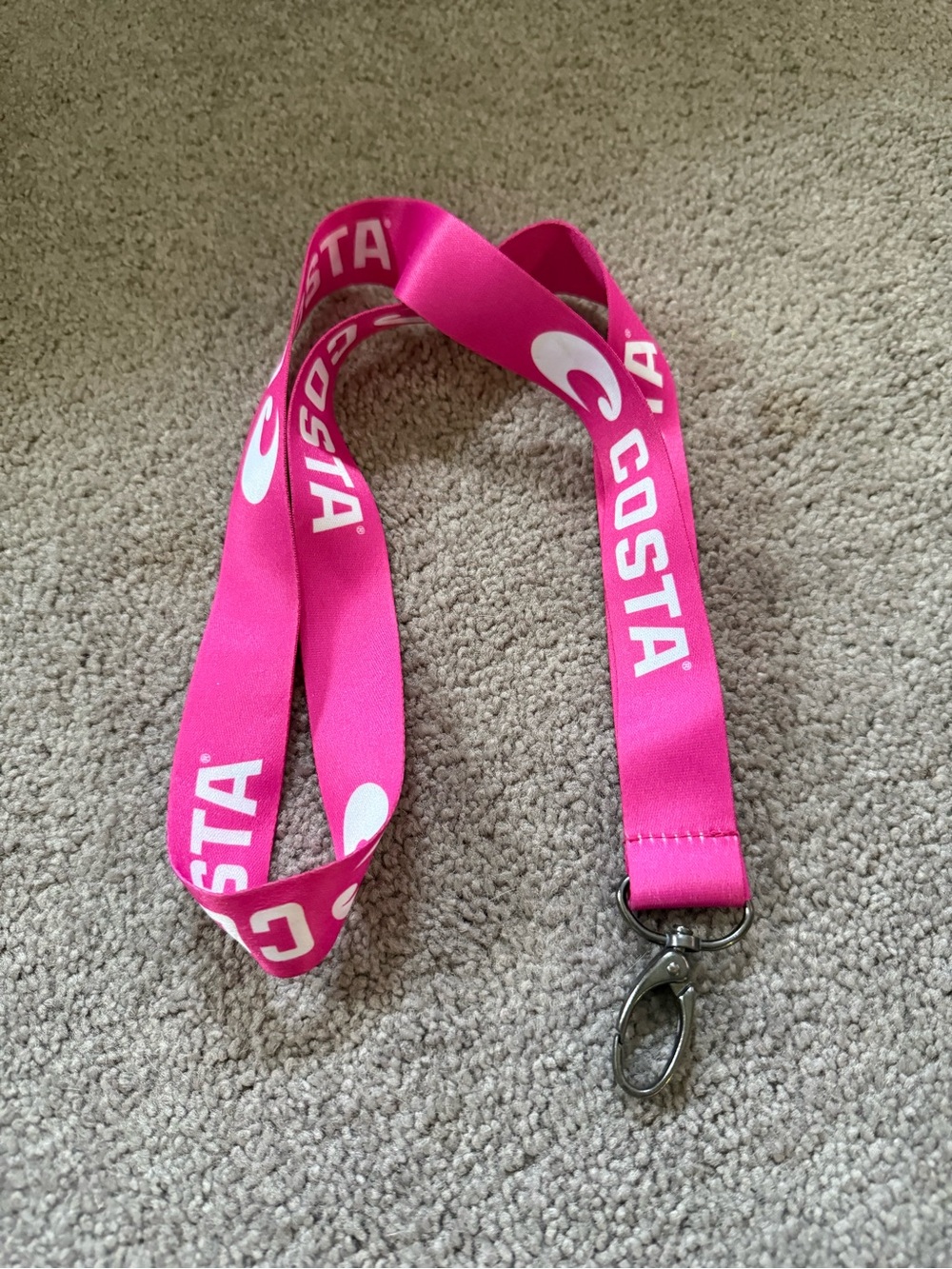 Costa Hot Pink Logo Lanyard with White Print